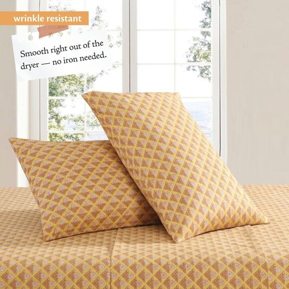 🆕King Cream Bed Sheet Medium Weight Matching Pillowcases Soft & Wrinkle Bed Set - Picture 6 of 7